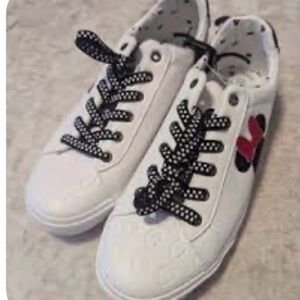 Disney Minnie Mouse Womens Sz  11 Low-top Court Sneakers White Lace Up Whimsical